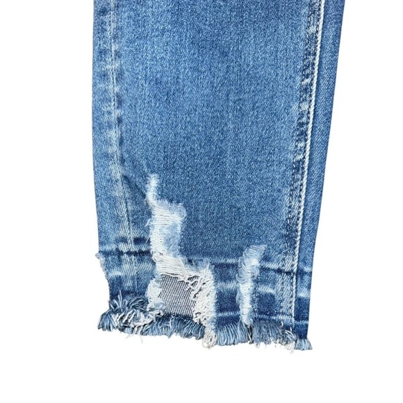 Vervet Womens Size 28 Button Fly Distressed Ripped Ankle Skinny Denim Blue Jeans - Picture 8 of 13